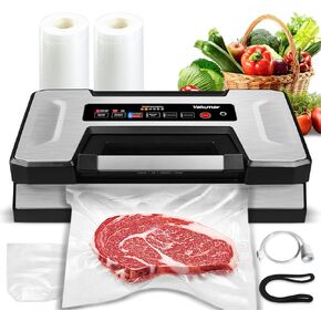 Vacuum Sealer, Vakumar 90Kpa Food Vacuum Sealer Machine Built-in Cutter & Bag Storage, Food Preservation Dry/Moist /Liquid Mode, Perfect for Liquid-Rich Foods Including Fresh Meats, Marinades, Sauces and More, Handle Locked Design in Kuwait