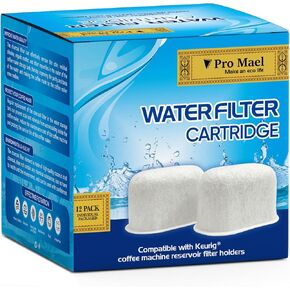 12 عبوة من خراطيش اعادة تعبئة فلتر المياه لماكينة تحضير القهوة كيوريج 1.0 و2.0، خراطيش فلتر مياه الفحم البديلة متوافقة مع جميع ماكينات تحضير القهوة كيوريج in Kuwait