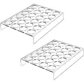 IEEK 2 Pack of 24 Slots Flat Countertop Coffee Pod Holder,K Cup Drawer Holder Organizer for Office and Kitchen,Clear Acrylic K-Cup Organizer Tray,Compatible With KCup Pods