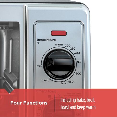 BLACK+DECKER 4-Slice Toaster Oven with Easy Controls, Stainless Steel, TO1705SB,Medium in Saudi Arabia