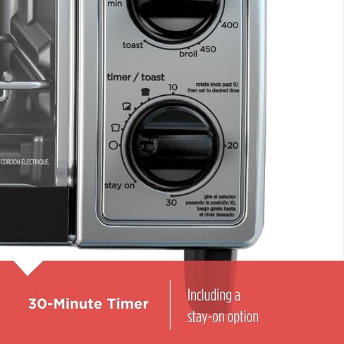 BLACK+DECKER 4-Slice Toaster Oven with Easy Controls, Stainless Steel, TO1705SB,Medium in Saudi Arabia