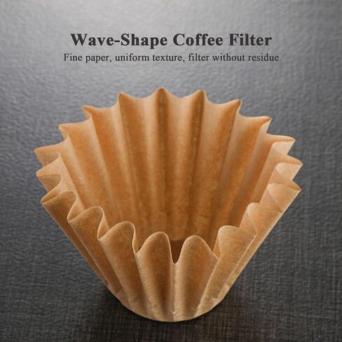 2-5 Cup Coffee Filters, Pack of 100 Unbleached Coffee Filters 5 Cup, Thicken Natural Coffee Filter Basket for Commercial, Home Coffee Maker, Pour Over Coffee Kit (Brown, W02) in Kuwait