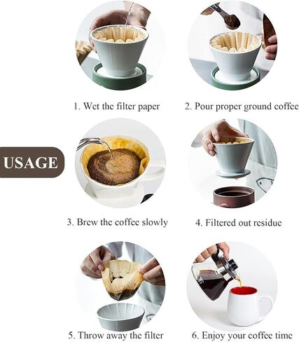 2-5 Cup Coffee Filters, Pack of 100 Unbleached Coffee Filters 5 Cup, Thicken Natural Coffee Filter Basket for Commercial, Home Coffee Maker, Pour Over Coffee Kit (Brown, W02) in Kuwait