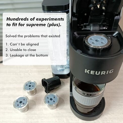 أكواب K قابلة لإعادة الاستخدام لـ Keurig K Supreme | أكواب K قابلة لإعادة الملء مع محول لماكينة صنع القهوة Keurig K Supreme (Plus) (عبوة من 2 علبة قهوة قابلة لإعادة الاستخدام + 1 حزمة محول) in Kuwait