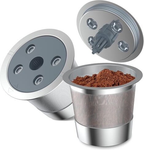 أكواب K قابلة لإعادة الاستخدام لـ Keurig K Supreme | أكواب K قابلة لإعادة الملء مع محول لماكينة صنع القهوة Keurig K Supreme (Plus) (عبوة من 2 علبة قهوة قابلة لإعادة الاستخدام + 1 حزمة محول) in Kuwait