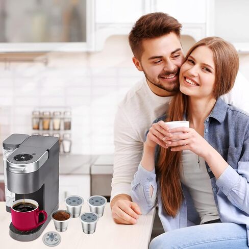 أكواب K قابلة لإعادة الاستخدام لـ Keurig K Supreme | أكواب K قابلة لإعادة الملء مع محول لماكينة صنع القهوة Keurig K Supreme (Plus) (عبوة من 2 علبة قهوة قابلة لإعادة الاستخدام + 1 حزمة محول) in Kuwait