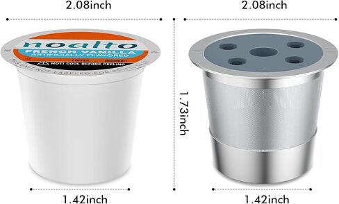 أكواب K قابلة لإعادة الاستخدام لـ Keurig K Supreme | أكواب K قابلة لإعادة الملء مع محول لماكينة صنع القهوة Keurig K Supreme (Plus) (عبوة من 2 علبة قهوة قابلة لإعادة الاستخدام + 1 حزمة محول) in Kuwait