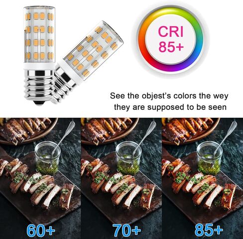 8206232A لمبة ويرلبول ميكروويف تحت غطاء محرك السيارة Kei AC110-130V 4W لمبة ميكروويف E17 تناسب مصابيح ويرلبول مايتاج الحمم البركانية - يستبدل 1890433 2pack (أبيض دافئ) in Kuwait