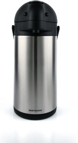 Heritage66 Thermal Coffee Carafe with Cleaning Brush – 68 oz (2 L) Vacuum Insulated Stainless Steel Beverage Dispenser, Keeps Drinks Hot 12 H/Cold 24 H, Ideal for Home, Office & Parties in Saudi Arabia