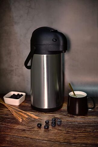 Heritage66 Thermal Coffee Carafe with Cleaning Brush – 68 oz (2 L) Vacuum Insulated Stainless Steel Beverage Dispenser, Keeps Drinks Hot 12 H/Cold 24 H, Ideal for Home, Office & Parties in Saudi Arabia