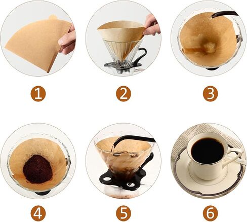 Coffee Filter, Cone Coffee Filters 2, Pour Over Coffee Filter for v60 Coffee Dripper and Drip Coffee Maker, 1-4 Cup, 100 Count, Disposable Natural Unbleached Size 02 Coffee Filters in Kuwait