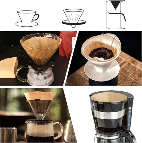 Coffee Filter, Cone Coffee Filters 2, Pour Over Coffee Filter for v60 Coffee Dripper and Drip Coffee Maker, 1-4 Cup, 100 Count, Disposable Natural Unbleached Size 02 Coffee Filters in Kuwait