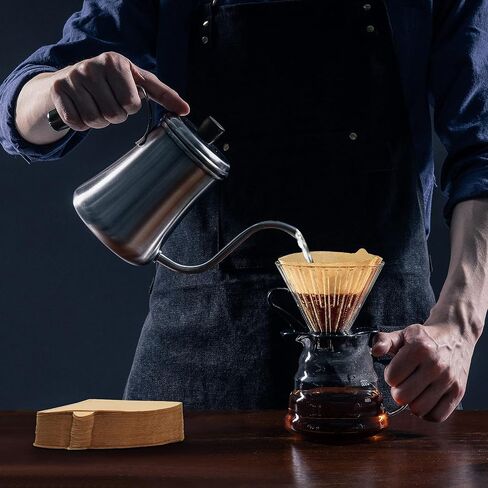 Coffee Filter, Cone Coffee Filters 2, Pour Over Coffee Filter for v60 Coffee Dripper and Drip Coffee Maker, 1-4 Cup, 100 Count, Disposable Natural Unbleached Size 02 Coffee Filters in Kuwait