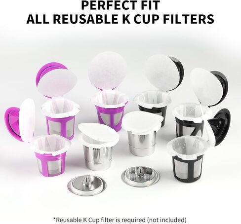 100 Count Fanativita K Cup Filters Disposable with Genius Lid Design, Fit All Reusable K Cups for Keurig (Unbleached) in Kuwait