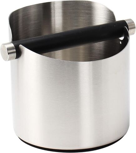 DIBTSA Espresso Knock Box, Stainless Steel Coffee Grounds Knock Box, With Removable Knock Bar and Non-Slip Rubber Base (Silver) in Saudi Arabia