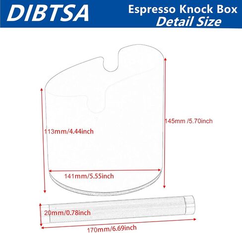 DIBTSA Espresso Knock Box, Stainless Steel Coffee Grounds Knock Box, With Removable Knock Bar and Non-Slip Rubber Base (Silver) in Saudi Arabia
