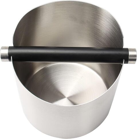 DIBTSA Espresso Knock Box, Stainless Steel Coffee Grounds Knock Box, With Removable Knock Bar and Non-Slip Rubber Base (Silver) in Saudi Arabia