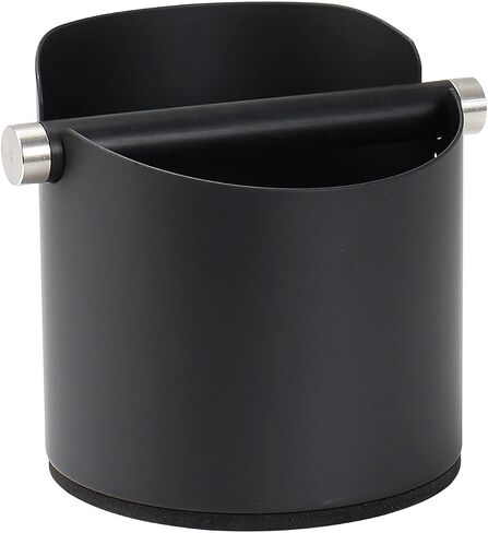 DIBTSA Espresso Knock Box, Stainless Steel Coffee Grounds Knock Box, With Removable Knock Bar and Non-Slip Rubber Base (Silver) in Kuwait