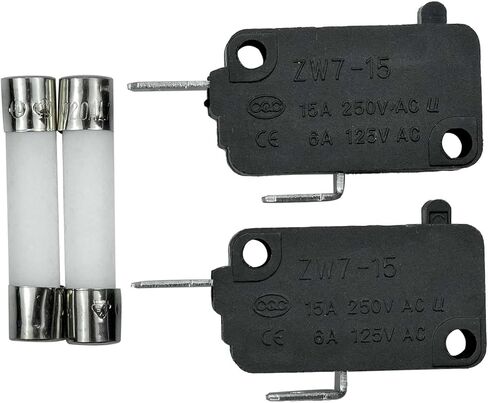 مفتاح باب الميكروويف 5304509459 (مغلق عادة) وصمامات سيراميك بطيئة النفخ متوافقة مع ميكروويف فريجيدير إلكترولوكس استبدال 5304464098 AP6230614 (عبوة من قطعتين) in Kuwait