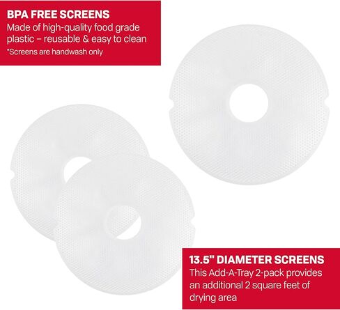 شاشات تنظيف مستطيلة MS-2-6 من نيسكو، مقاس 39.5 سم، تناسب أجهزة تجفيف الطعام، باللون الأبيض in Kuwait