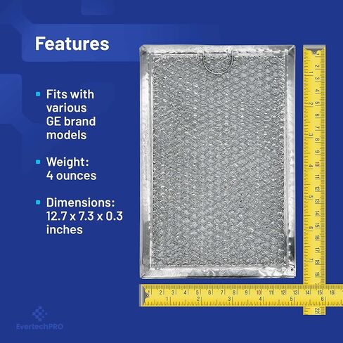 EvertechPRO 5230W1A012C مجموعة مرشح الشحوم من 4 بديل لميكروويف LG 5230W1A012B 2B72705B 2B72705C 5230W1A012A in Kuwait