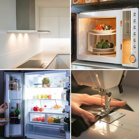 لمبة إضاءة فرن الميكروويف Eihern LED فوق جهاز الموقد E17 4W استبدال 40W ساطع للثلاجة، غطاء محرك السيارة الأبيض البارد 6000K E17 قاعدة متوسطة، لا وميض، غير قابل للتعتيم، حزمة من 2 in Saudi Arabia
