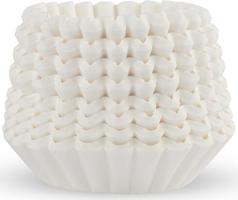 Tupkee Coffee Filters 4-6 Cups - 200 Count, Junior Basket Style, White Paper, Chlorine Free 5 Cup Coffee Filter, Made in the USA in Kuwait