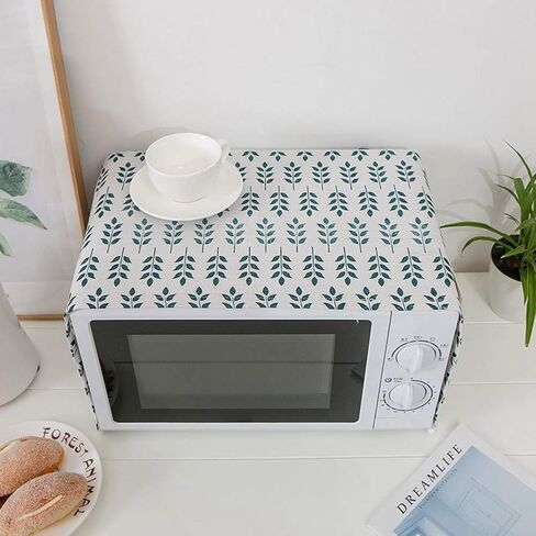 AKOAK 1 Pack 30cm x 90cm/11.81" x 35.43" Household Kitchen Microwave Dust Cover Cotton Linen Oven Cover with Storage Bag Home Decoration Accessories (Wood Grain) in Kuwait