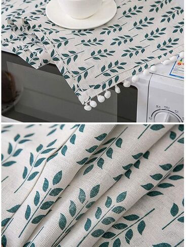 AKOAK 1 Pack 30cm x 90cm/11.81" x 35.43" Household Kitchen Microwave Dust Cover Cotton Linen Oven Cover with Storage Bag Home Decoration Accessories (Wood Grain) in Kuwait