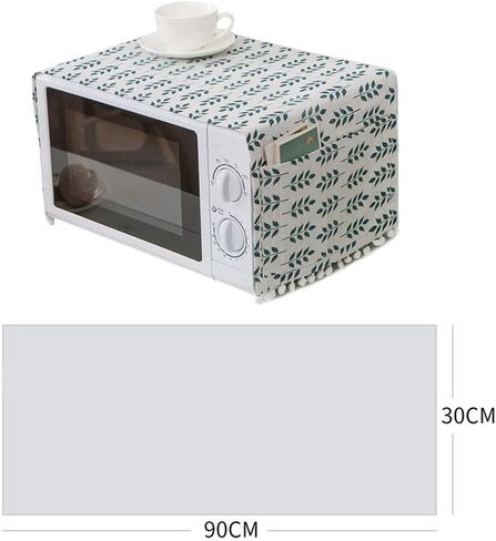 AKOAK 1 Pack 30cm x 90cm/11.81" x 35.43" Household Kitchen Microwave Dust Cover Cotton Linen Oven Cover with Storage Bag Home Decoration Accessories (Wood Grain) in Kuwait