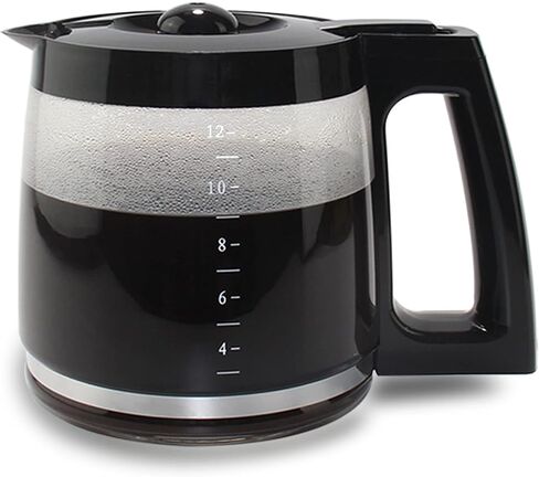 Glass Replacement Coffee Carafe Compatible with Cuisinart Coffee Maker Models DCC-2200, DCC-2600, DCC-2800, DCC-3200, and DCC-3200P1, Coffee Pot Decanter Pitcher, Black Handle in Kuwait