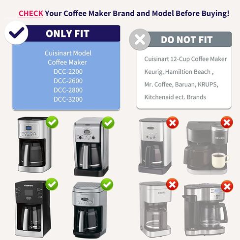 Glass Replacement Coffee Carafe Compatible with Cuisinart Coffee Maker Models DCC-2200, DCC-2600, DCC-2800, DCC-3200, and DCC-3200P1, Coffee Pot Decanter Pitcher, Black Handle in Kuwait