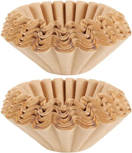 100 قطعة من فلاتر القهوة 1-4 اكواب من اي هوم سيت، سلة فلتر قهوة للاستعمال مرة واحدة لماكينات تحضير القهوة للاستخدام المنزلي والمكتب، بني طبيعي غير مبيض، 3.9 × 2.6 × 2 انش in Kuwait