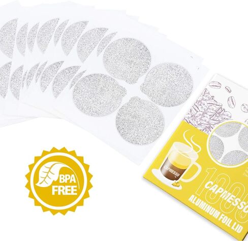 CAPMESSO Foil Lids for Nespresso OriginalLine: 120 pcs Aluminum Seals 37mm in Saudi Arabia