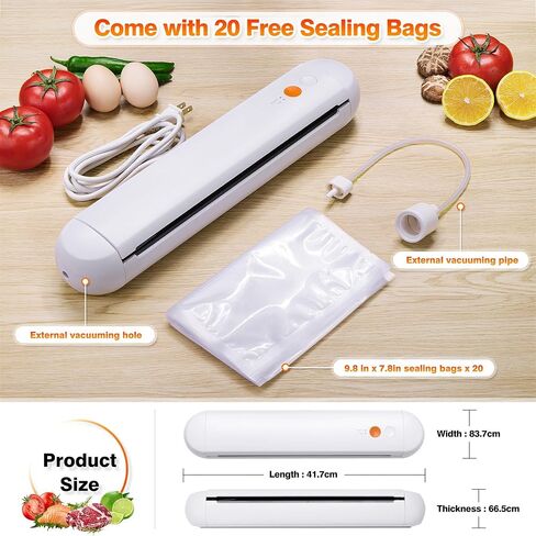 Maylmc 16 Inch Vacuum Sealer Machine Automatic Lid Opening for Kitchen, Food Vacuum Sealer Machine with Dry and Moist Universal, Vacuum Food Sealer Machine Come with 20Pcs Seal Bags Starter Kit in Saudi Arabia