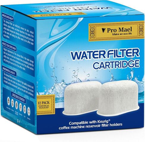 12 عبوة من خراطيش اعادة تعبئة فلتر المياه لماكينة تحضير القهوة كيوريج 1.0 و2.0، خراطيش فلتر مياه الفحم البديلة متوافقة مع جميع ماكينات تحضير القهوة كيوريج in Kuwait