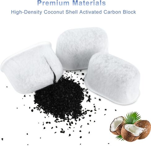 12 عبوة من خراطيش اعادة تعبئة فلتر المياه لماكينة تحضير القهوة كيوريج 1.0 و2.0، خراطيش فلتر مياه الفحم البديلة متوافقة مع جميع ماكينات تحضير القهوة كيوريج in Kuwait