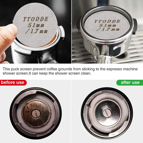2PCS 51mm Espresso Puck Screen/Coffee Portafilter Puck Screen/Espresso Portafilter Lower Shower Screen/Reusable Contact Screen 1.7mm Thickness 150μm 316 Stainless Steel (51mm) in Saudi Arabia