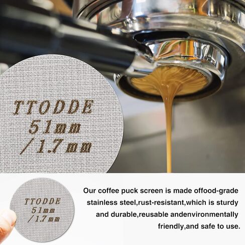 2PCS 51mm Espresso Puck Screen/Coffee Portafilter Puck Screen/Espresso Portafilter Lower Shower Screen/Reusable Contact Screen 1.7mm Thickness 150μm 316 Stainless Steel (51mm) in Saudi Arabia