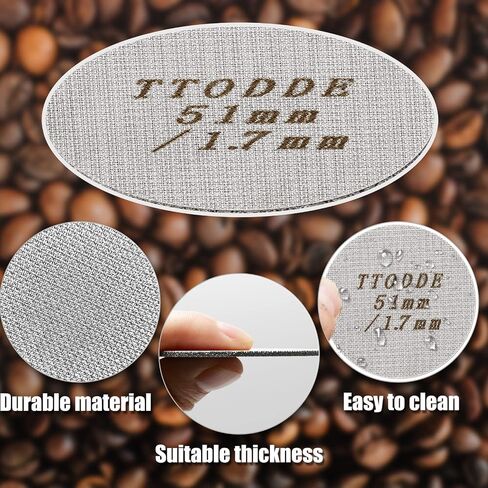 2PCS 51mm Espresso Puck Screen/Coffee Portafilter Puck Screen/Espresso Portafilter Lower Shower Screen/Reusable Contact Screen 1.7mm Thickness 150μm 316 Stainless Steel (51mm) in Saudi Arabia