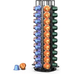 Rotating Coffee Pod Holder for Nespresso Original, Holds 40 Pods, Black in Kuwait