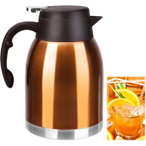 Stainless Steel Thermal Coffee Carafe Dispenser with Brush,Double Wall Vacuum Thermos Flask Large Capacity 56oz 1.6L Water Tea Pot Beverage Pitcher for Iced Coffee (Matte Black,2Pack) in Saudi Arabia