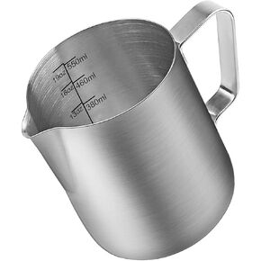 Milk Frothing Pitcher, ENLOY 12 oz Stainless Steel Creamer Frothing Pitcher, Perfect for Espresso Machines, Milk Frothers, Latte Art (350 ml) in Kuwait