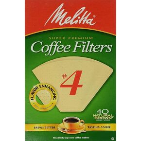 Melitta Cone Coffee Filters No. 4 Unbleached Natural Brown 40 Count Pack of 2 (80 Filters Total) in Saudi Arabia