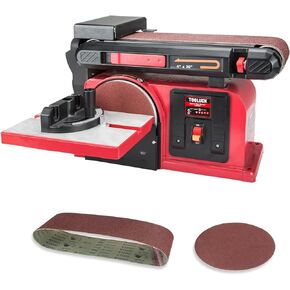 مجموعة ماكينة صنفرة قرص الحزام KITLUCK، ماكينة صنفرة حزام المقعد 5.2A مع حزام 4 بوصة × 36 بوصة وقرص 6 بوصة، مع قطعتين من ورق الصنفرة القابل للاستبدال، وقاعدة فولاذية، وأداة صنفرة قرص الحزام على سطح الطاولة لأعمال النجارة والأعمال المعدنية in Kuwait