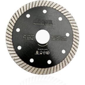 SHDIATOOL Super Thin Diamond Turbo Saw Blade 5PCS 4-1/2-Inch Cutting Disc for Porcelain Ceramic Tile Granite Dia 115mm