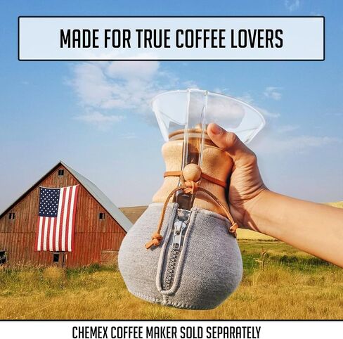HEXNUB - 8 أكواب مريحة وغطاء لياقة Chemex ومقبض صب فوق أباريق صانع القهوة الزجاجية - غلاف معزول يحافظ على دفء القهوة أو برودةها in Kuwait