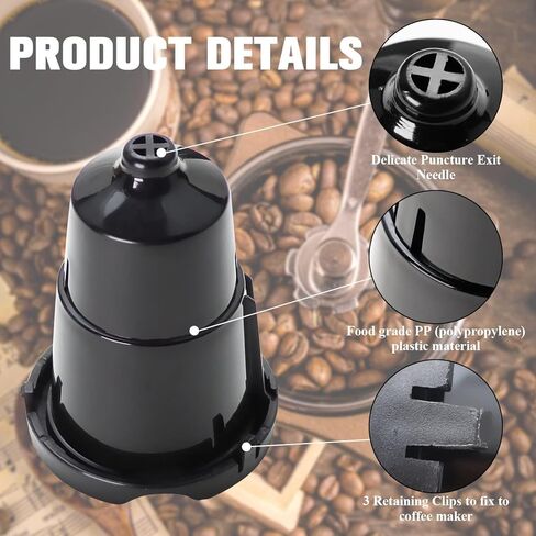 حامل قهوة كيه مع ابرة مخرج بديل لموديلات كيوريج المتوافقة مع K10 وK40 وK45 وK60 وK65 وK70 وK75 وK77 وK79 وB31 وB40 وB45 وB55 وB60 وB65 وB65 (قطعتان) in Kuwait