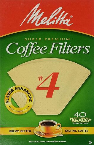 Melitta Cone Coffee Filters No. 4 Unbleached Natural Brown 40 Count Pack of 2 (80 Filters Total) in Saudi Arabia
