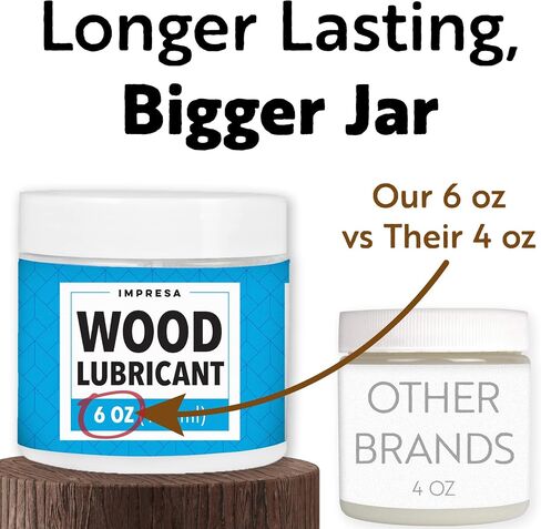 Wood Lubricant for Home DIY Projects - Multi-Purpose Semi Paste Wax for Wood - Drawer & Door Hinge Lubricant - Loosen Drawer Slide - Restore & Preserve Wooden Slide - Non Spray Lubricant - 6oz in Saudi Arabia